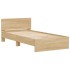 Estructura de cama cabecero luces LED roble Sonoma 100x200
