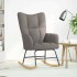 Silla mecedora de tela gris