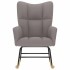 Silla mecedora de tela gris