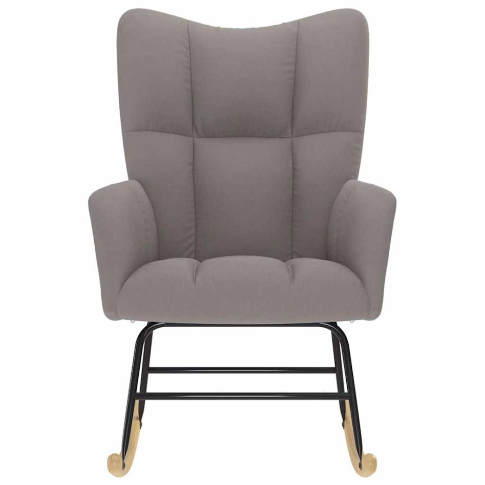 Silla mecedora de tela gris