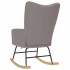 Silla mecedora de tela gris