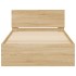 Estructura de cama cabecero luces LED roble Sonoma 100x200