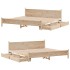 Estructura de cama sin colchón madera maciza de pino 180x200