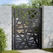 Puerta de jardín de acero negra diseño luminoso 105x130 cm