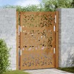 Puerta de jardín diseño de hojas de acero desgastado 105x130 cm