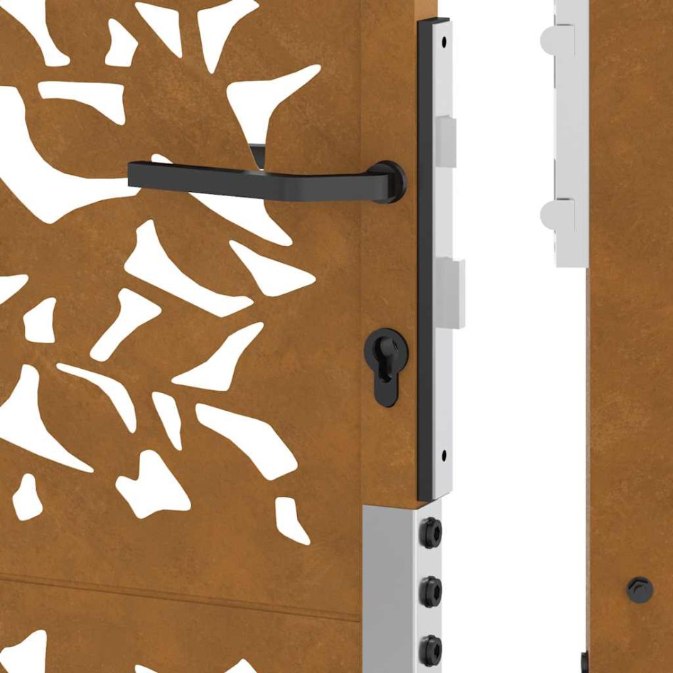 Puerta de jardín diseño de hojas de acero desgastado 105x130