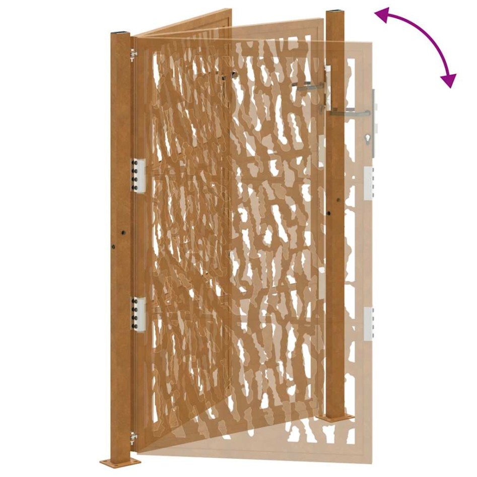 Puerta de jardín diseño con listón acero desgastado 105x155