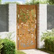 Puerta de jardín de acero desgastado diseño ondulado 105x205 cm