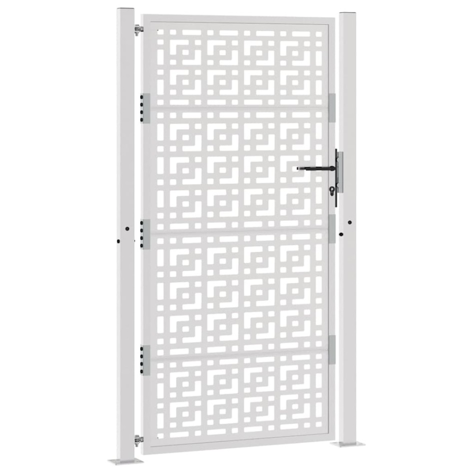 Puerta de jardín diseño en cruz de acero desgastado 105x180