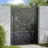 Puerta de jardín diseño llama acero negro 105x130