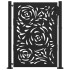 Puerta de jardín diseño llama acero negro 105x130