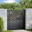 Puerta de jardín diseño en cruz de acero negra 105x106 cm