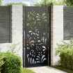 Puerta de jardín diseño ondulado de acero negro 105x205 cm