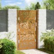 Puerta de jardín diseño de hojas de acero desgastado 105x180 cm
