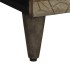 Mesita de noche madera maciza de mango gris claro 50x33x60