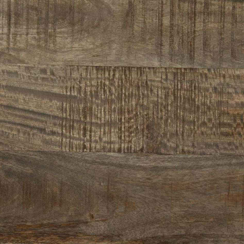 Mesita de noche madera maciza de mango gris claro 50x33x60