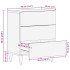 Mesita de noche madera maciza de mango gris claro 50x33x60