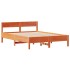 Estructura de cama sin colchón madera maciza marrón 135x190