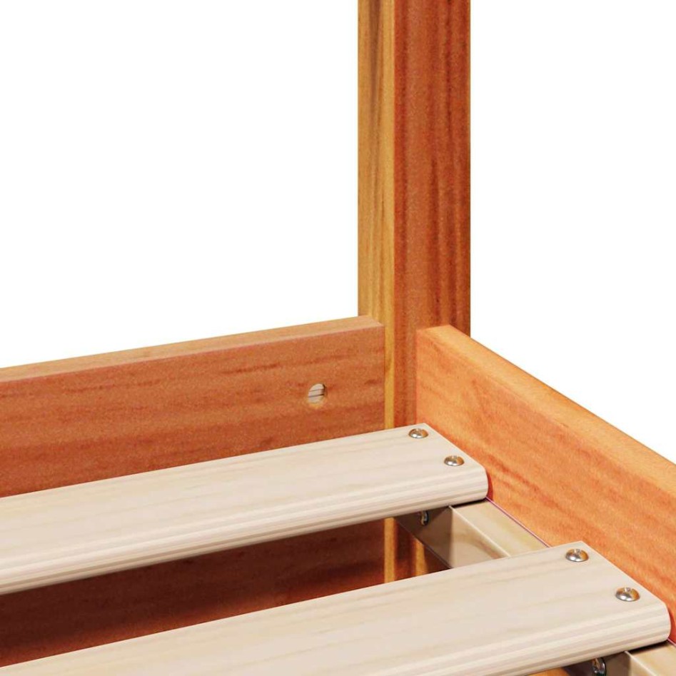 Estructura de cama sin colchón madera maciza marrón 135x190