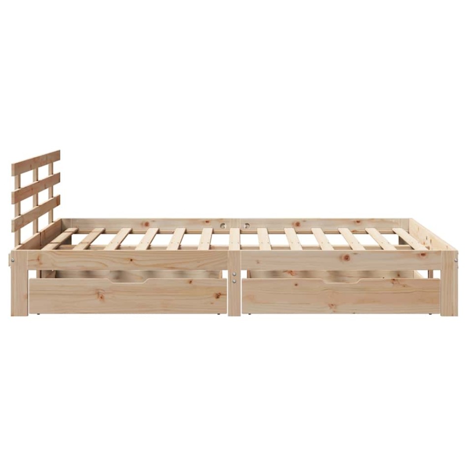 Estructura de cama con cajones madera maciza de pino 160x200