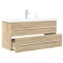 Set de muebles de baño 2 pzas madera contrachapada roble