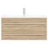 Set de muebles de baño 2 pzas madera contrachapada roble