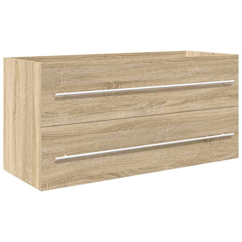 Set de muebles de baño 2 pzas madera contrachapada roble