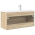 Set de muebles de baño 2 pzas madera contrachapada roble