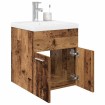 Mueble fregadero con lavabo y grifo empotrados madera vieja
