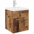 Mueble fregadero con lavabo y grifo empotrados madera