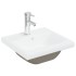 Mueble fregadero con lavabo y grifo empotrados madera
