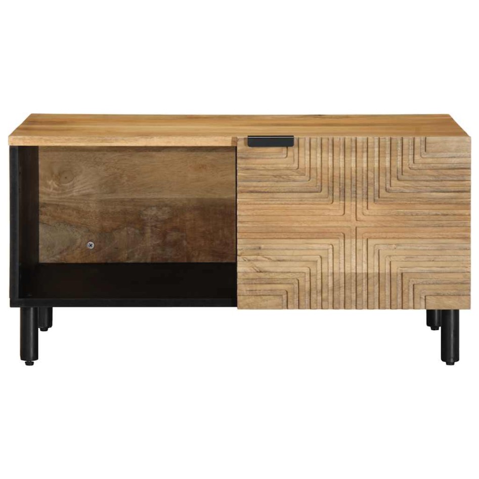 Mesa de centro marrón 80x50x40 cm madera maciza
