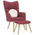 Sillón de relax con taburete tela rojo