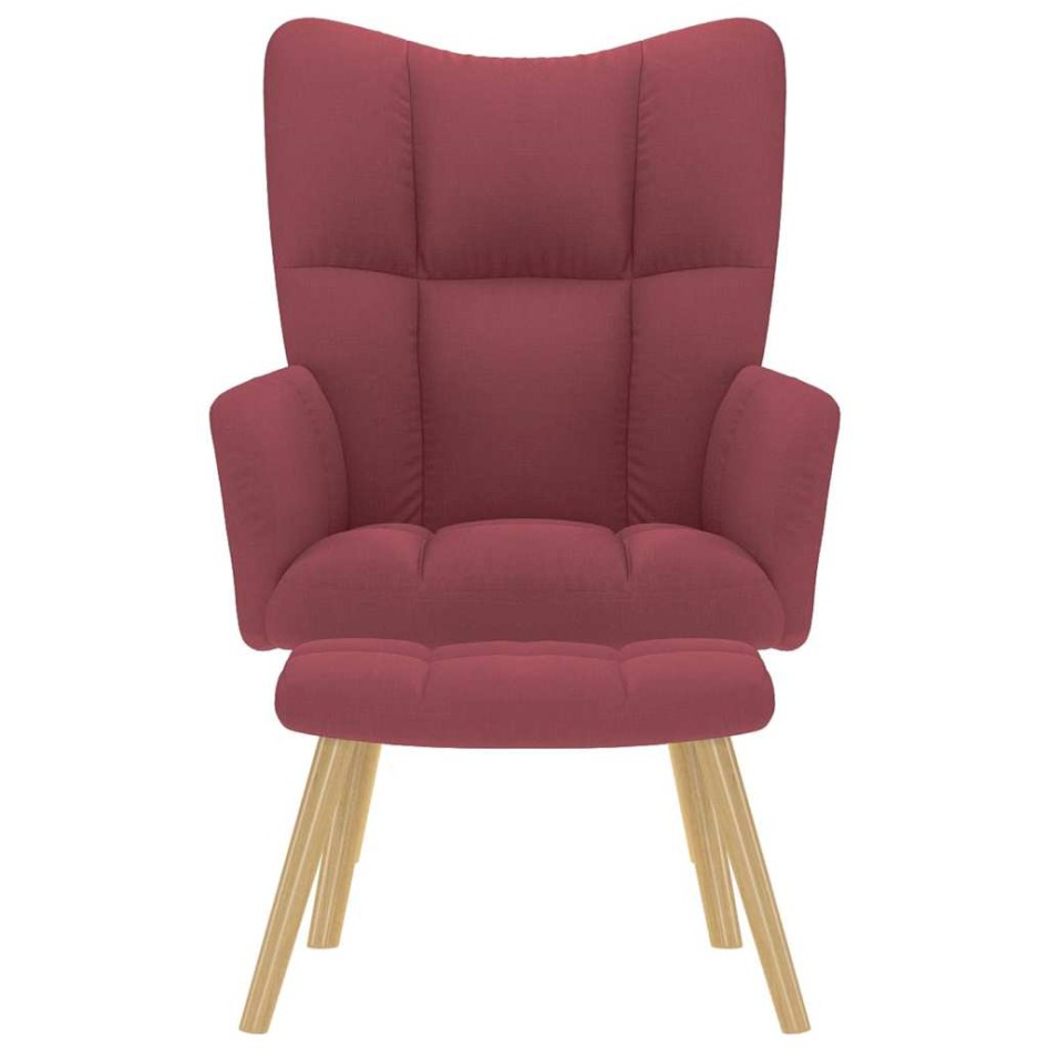 Sillón de relax con taburete tela rojo