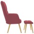 Sillón de relax con taburete tela rojo