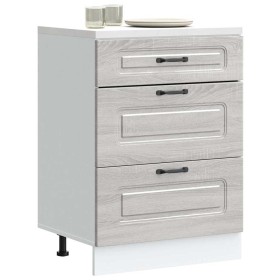 Mueble bajo de cocina Kalmar gris sonoma madera de
