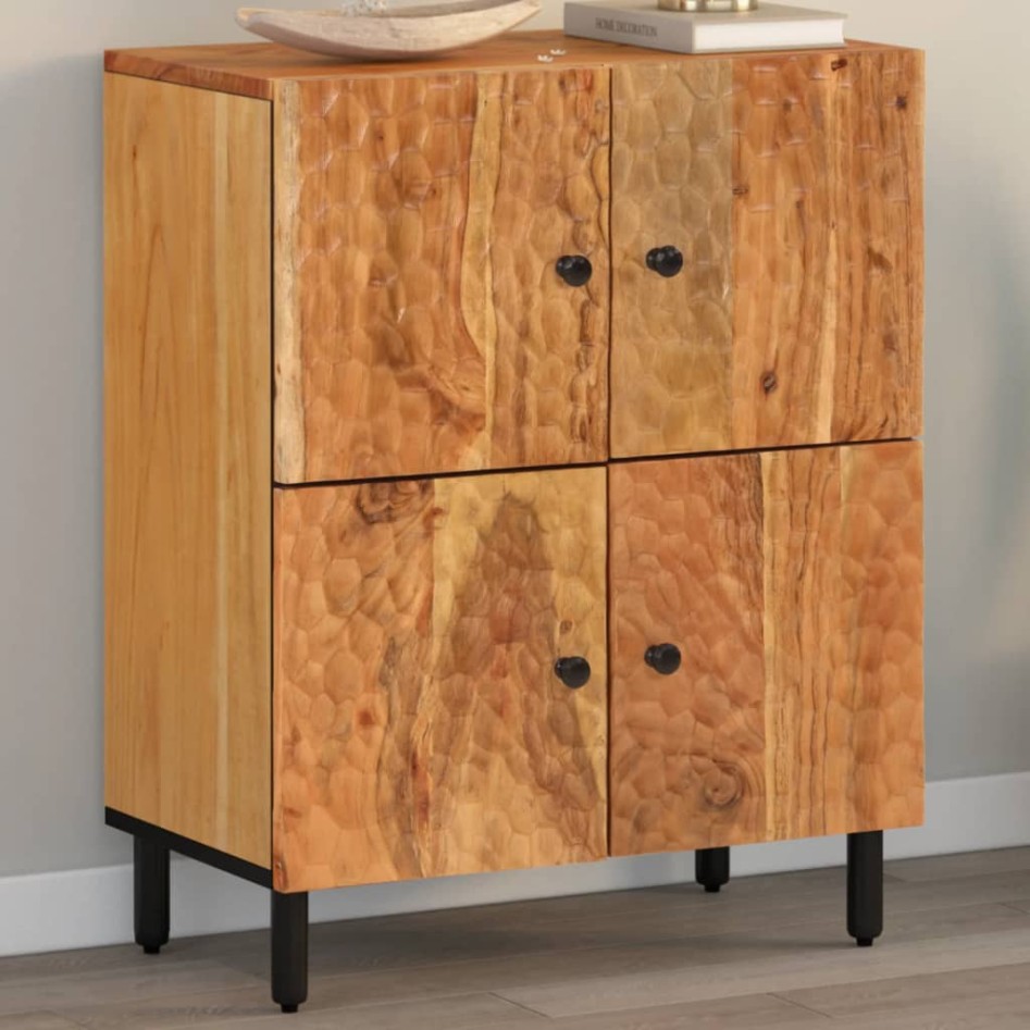 Armario auxiliar madera maciza de acacia 60x33x75
