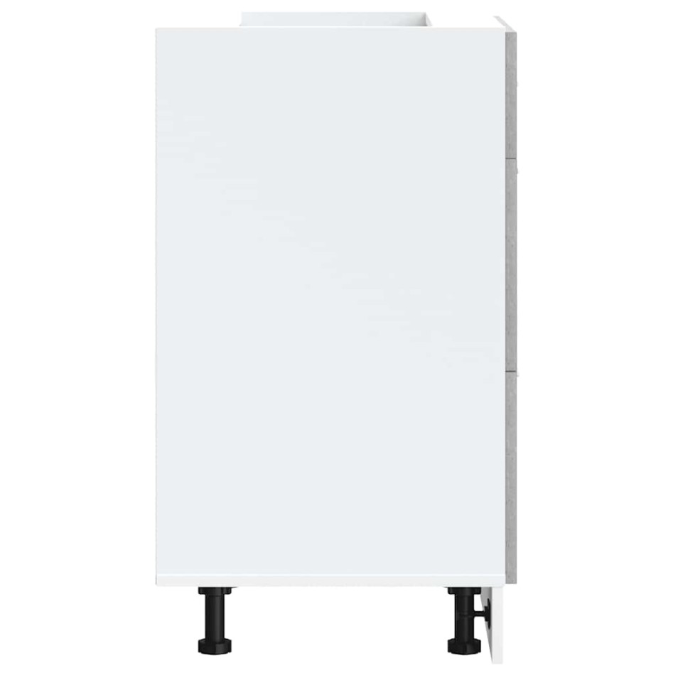 Armario bajo de cocina de madera de ingeniería gris