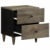 Mesitas noche 2 uds madera maciza mango gris claro 40x33x46