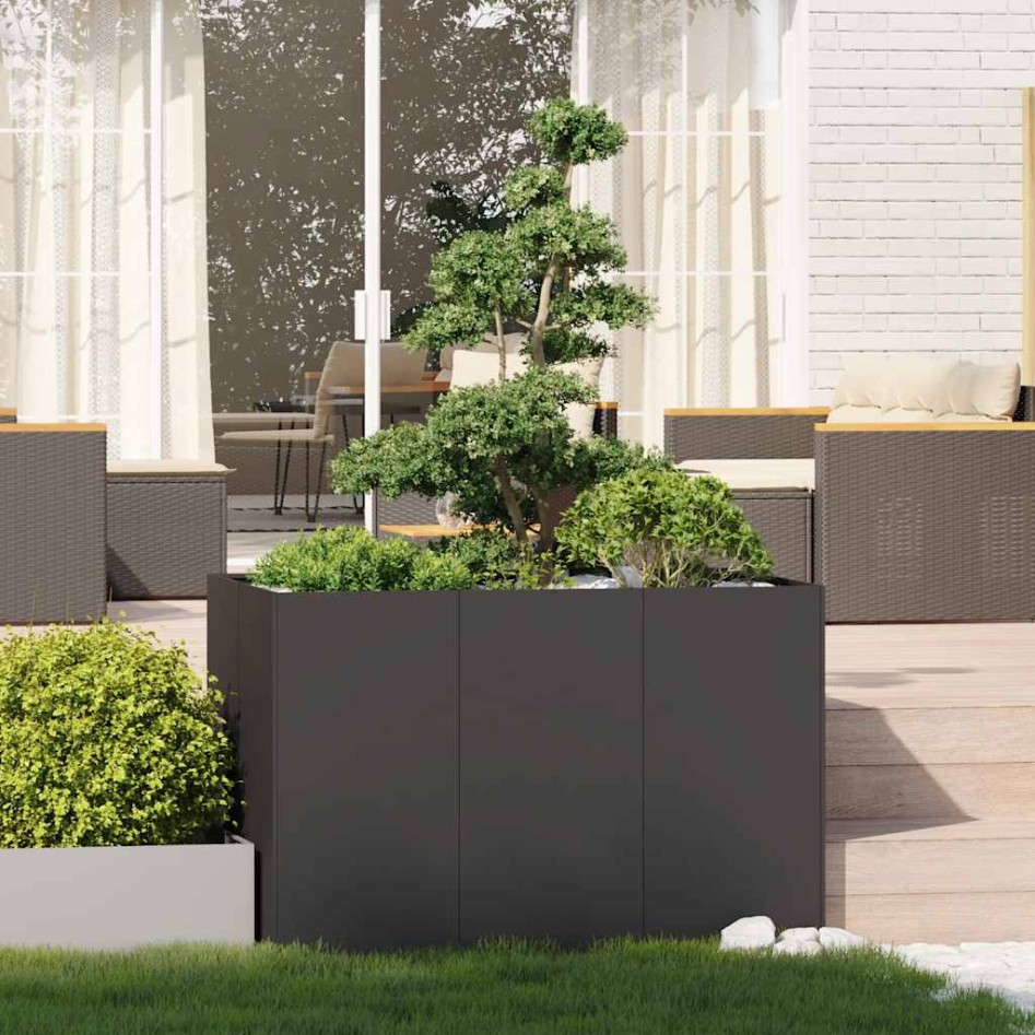 Jardinera acero negro 120x80x80