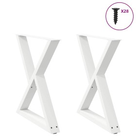 Patas para mesa de comedor 2 uds blanco 70x(72-73,3)