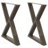 Patas para mesa de comedor 2 uds acero natural 70x(72-73,3)