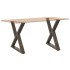 Patas para mesa de comedor 2 uds acero natural 70x(72-73,3)