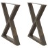 Patas para mesa de comedor 2 uds acero natural 80x(72-73,3)