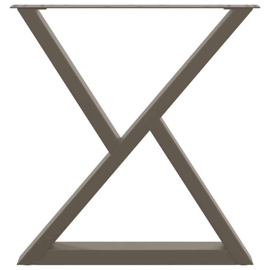 Patas para mesa de comedor 2 uds acero natural 80x(72-73,3)