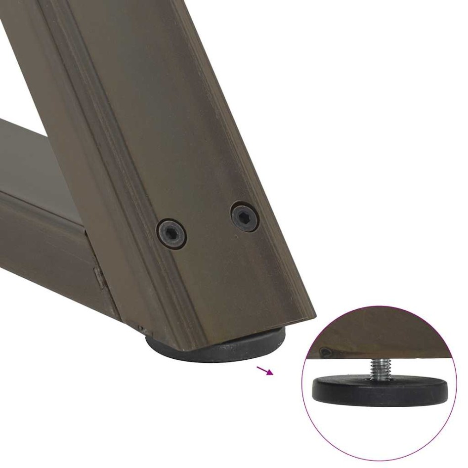 Patas para mesa de comedor 2 uds acero natural 80x(72-73,3)