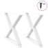 Patas para mesa de comedor 2 uds acero blanco 90x(72-73,3)
