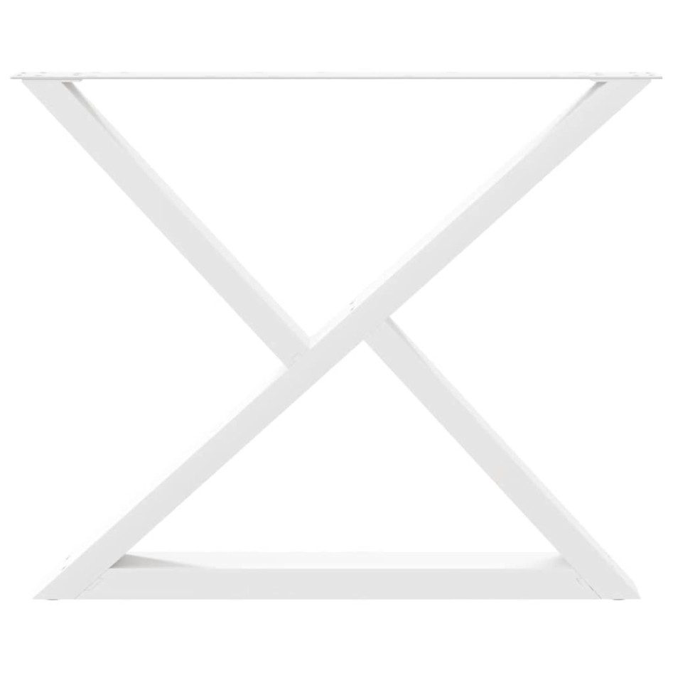 Patas para mesa de comedor 2 uds acero blanco 90x(72-73,3)