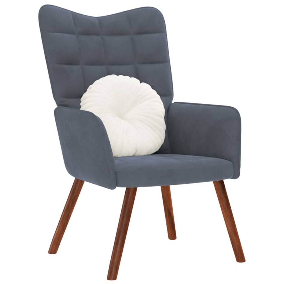 Sillón de relax de terciopelo gris