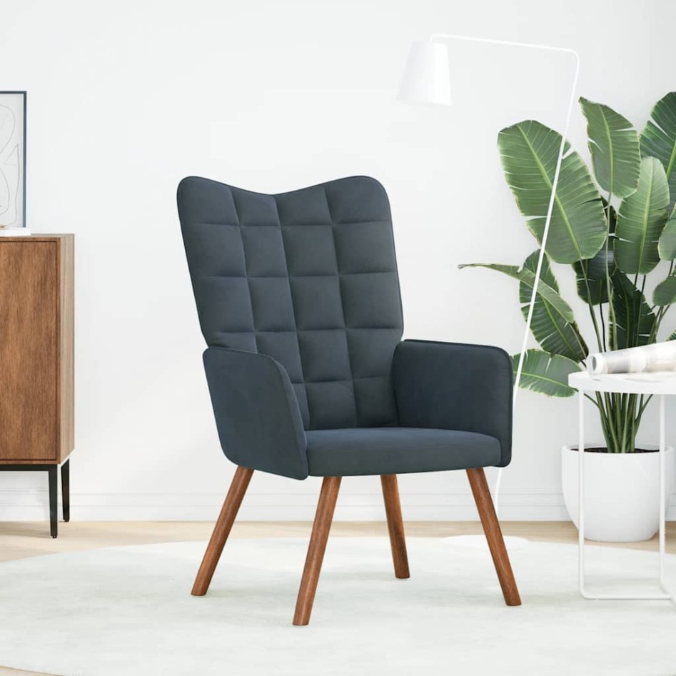 Sillón de relax de terciopelo gris